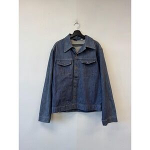 Vintage Roebucks Denim Jacket Mens XL 46XT‎ Blue Jean Unlined Button Trucker 70s